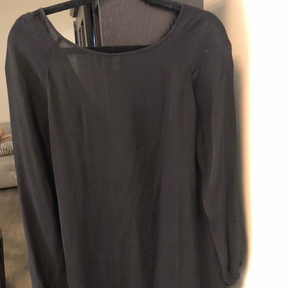 Black Saks Fifth Avenue Silk Blouse Large - Picture 7 of 7